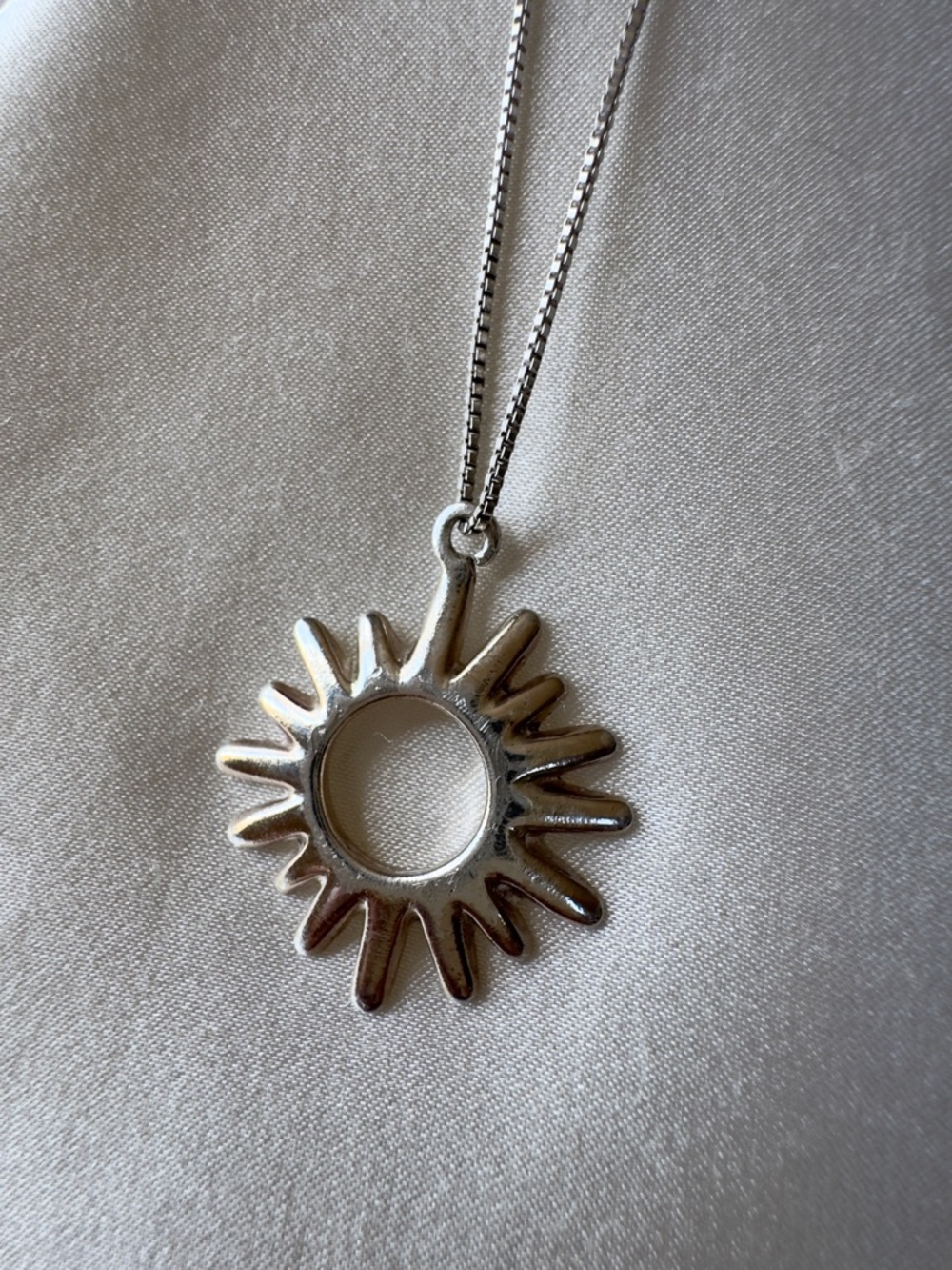Sterling Silver Sunburst Pendant Necklace